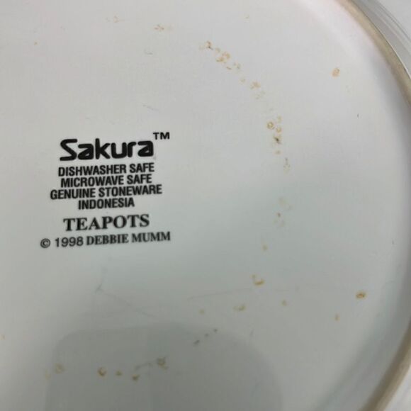 3 Sakura Salad/Bread Plates Teapots Pattern 8” Debbie Mumm 1998 - Picture 7 of 7
